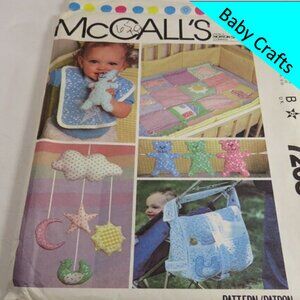 McCalls 7268 Baby Nursery Sewing Pattern  (Diaper Bag, Bib, Mobile, Toys etc